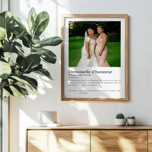 Poster Définition "Demoiselle d'honneur" personnalisable