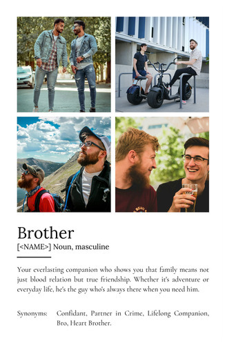 Customize Your 'Brother' Duden-Style Definition Poster: Personalized Photos & Text