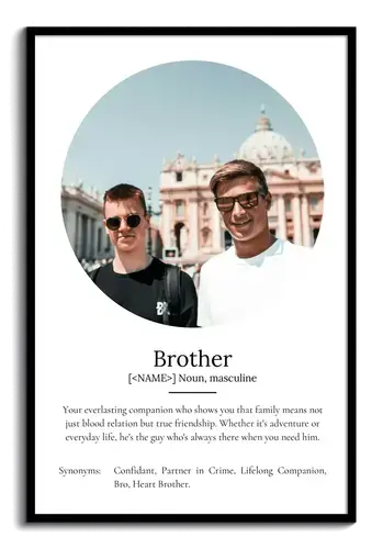 Customize Your 'Brother' Duden-Style Definition Poster: Personalized Photos & Text