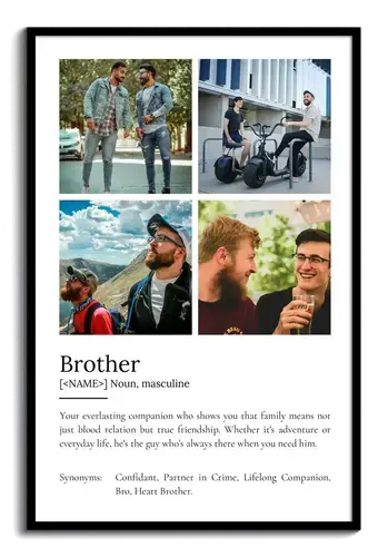 Customize Your 'Brother' Duden-Style Definition Poster: Personalized Photos & Text