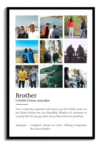 Customize Your 'Brother' Duden-Style Definition Poster: Personalized Photos & Text
