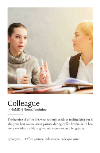 Create Your Personalized Colleague Definition Poster - Custom Photos & Text
