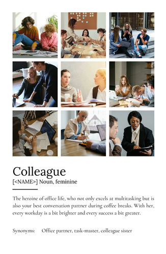 Create Your Personalized Colleague Definition Poster - Custom Photos & Text