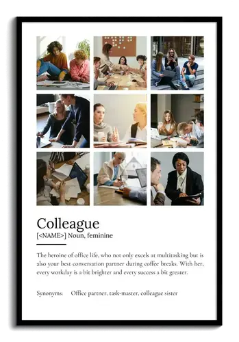 Create Your Personalized Colleague Definition Poster - Custom Photos & Text