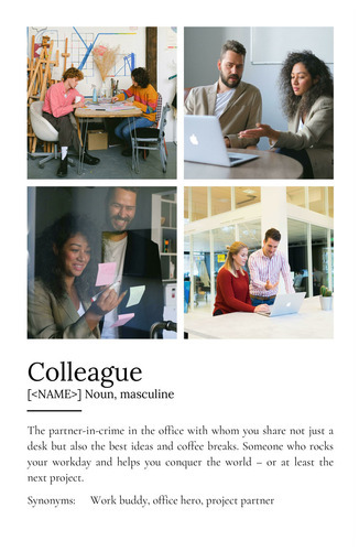 Personalize Your Colleague Definition Poster - Add Photos & Text
