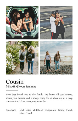 Create Your Custom Cousin Definition Poster - Personalize with Your Photos & Text