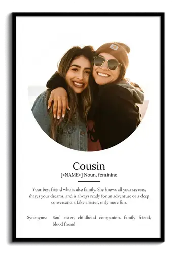 Create Your Custom Cousin Definition Poster - Personalize with Your Photos & Text