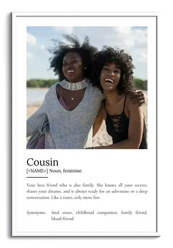 Create Your Custom Cousin Definition Poster - Personalize with Your Photos & Text