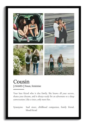 Create Your Custom Cousin Definition Poster - Personalize with Your Photos & Text
