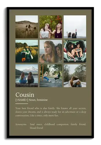 Create Your Custom Cousin Definition Poster - Personalize with Your Photos & Text
