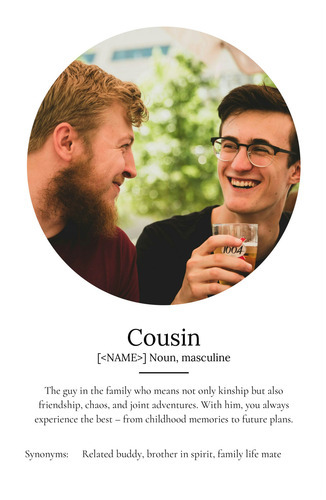 Design Your Personalized 'Cousin' Definition Poster – Add Your Photos & Text