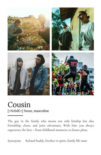 Design Your Personalized 'Cousin' Definition Poster – Add Your Photos & Text