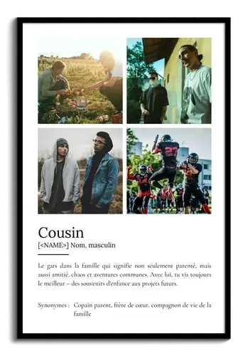 Créez un Poster Définition: 'Cousin' Cadeau Unique Personnalisé