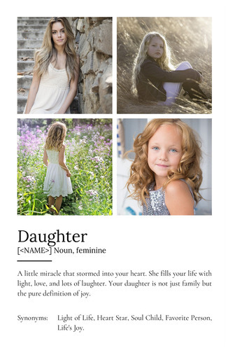 Create Your Own: Personalized Daughter Definition Poster with Photo