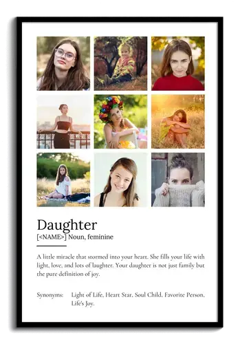 Create Your Own: Personalized Daughter Definition Poster with Photo