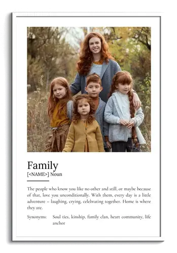 Create Your Custom Family Definition Poster – Personalized Duden-Style Gift
