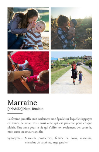 Poster Définition Personnalisée pour Marraine avec Photos - Cadeau Unique