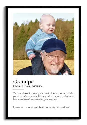 Create Your Personalized "Grandpa" Definition Poster - Add Photos & Custom Text