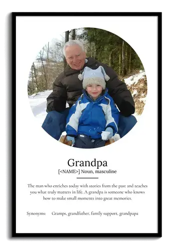 Create Your Personalized "Grandpa" Definition Poster - Add Photos & Custom Text