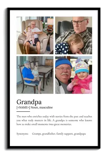 Create Your Personalized "Grandpa" Definition Poster - Add Photos & Custom Text