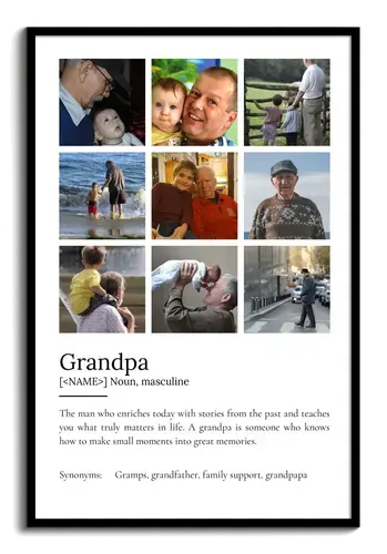 Create Your Personalized "Grandpa" Definition Poster - Add Photos & Custom Text