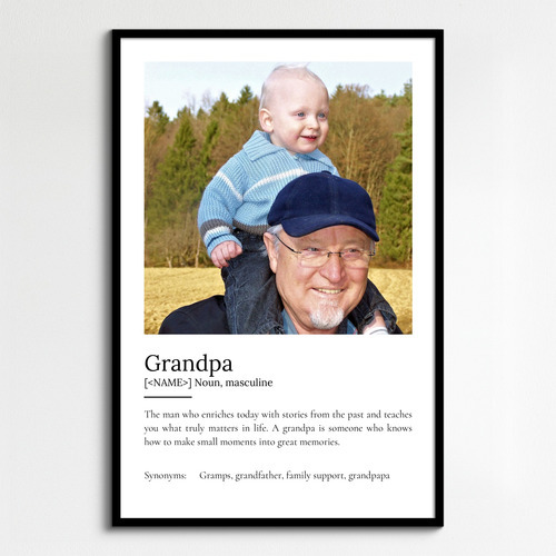 Create Your Personalized "Grandpa" Definition Poster - Add Photos & Custom Text