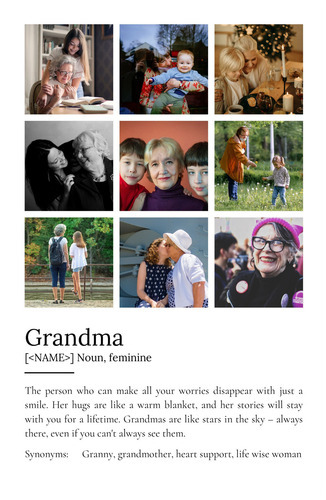 Create a Custom Grandma Definition Poster - Add Your Photos