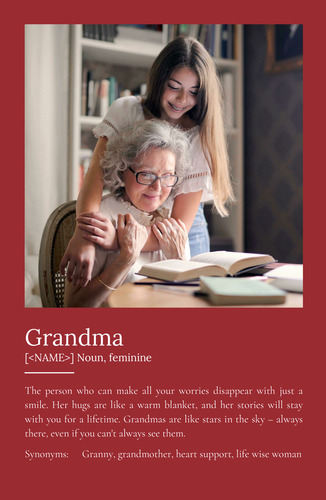 Create a Custom Grandma Definition Poster - Add Your Photos