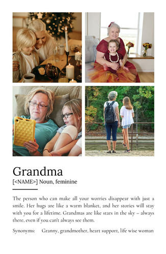Create a Custom Grandma Definition Poster - Add Your Photos