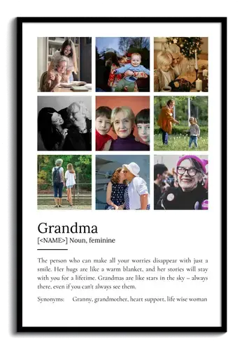 Create a Custom Grandma Definition Poster - Add Your Photos