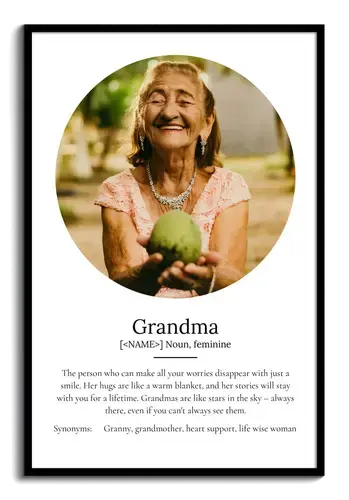 Create a Custom Grandma Definition Poster - Add Your Photos