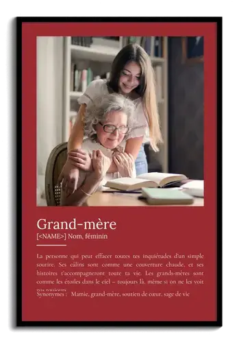 Poster Définition Personnalisé pour Mamie - Cadeau Unique avec Vos Photos