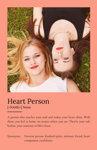 "Create Your Heart Person Definition Poster - Personalized Photo Gift"