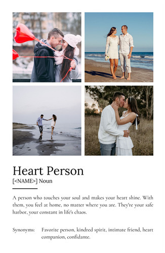 "Create Your Heart Person Definition Poster - Personalized Photo Gift"