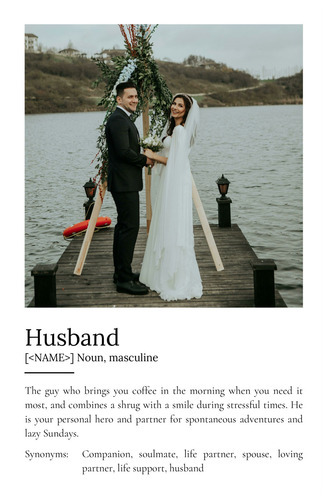 Create a Custom Husband Definition Photo Poster: Personalize Text & Layout
