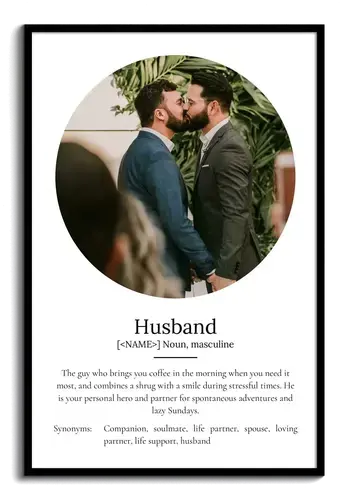 Create a Custom Husband Definition Photo Poster: Personalize Text & Layout