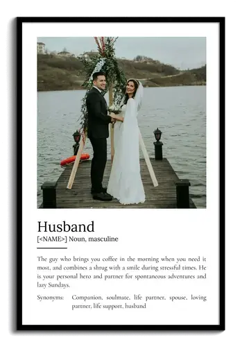 Create a Custom Husband Definition Photo Poster: Personalize Text & Layout