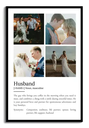 Create a Custom Husband Definition Photo Poster: Personalize Text & Layout