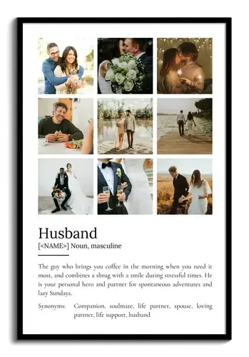 Create a Custom Husband Definition Photo Poster: Personalize Text & Layout