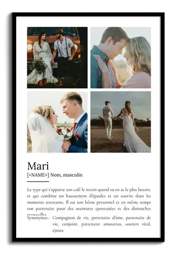 Poster Définition Personnalisé 'Mari'