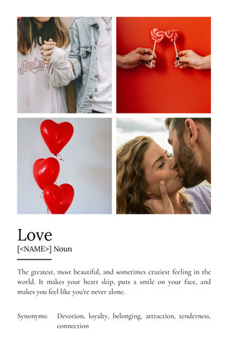 Create Your Love Definition Poster: Personalize with Photos & Text