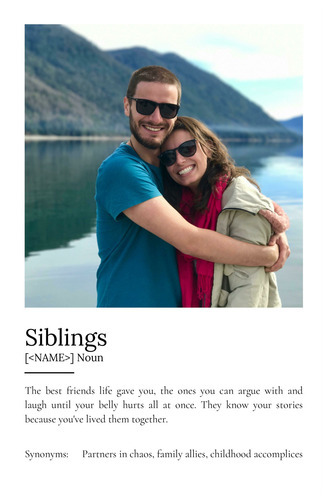 Create Your Own Sibling Definition Poster – Personalize With Photos & Text