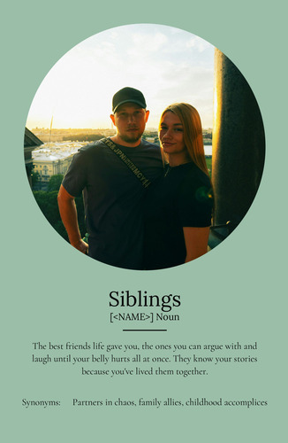 Create Your Own Sibling Definition Poster – Personalize With Photos & Text
