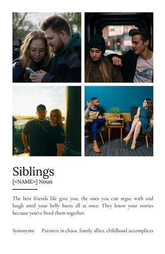 Create Your Own Sibling Definition Poster – Personalize With Photos & Text