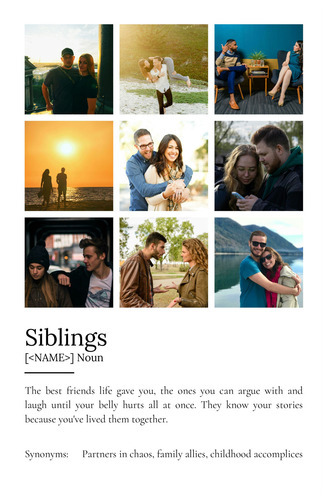 Create Your Own Sibling Definition Poster – Personalize With Photos & Text