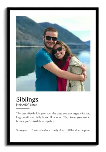 Create Your Own Sibling Definition Poster – Personalize With Photos & Text