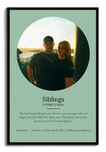 Create Your Own Sibling Definition Poster – Personalize With Photos & Text