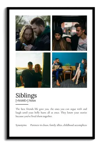 Create Your Own Sibling Definition Poster – Personalize With Photos & Text
