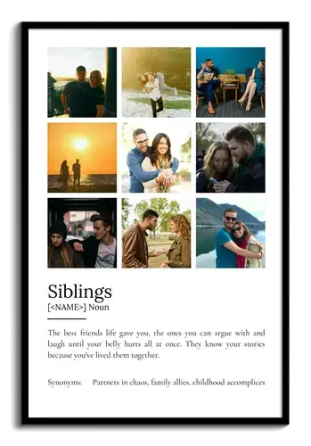Create Your Own Sibling Definition Poster – Personalize With Photos & Text