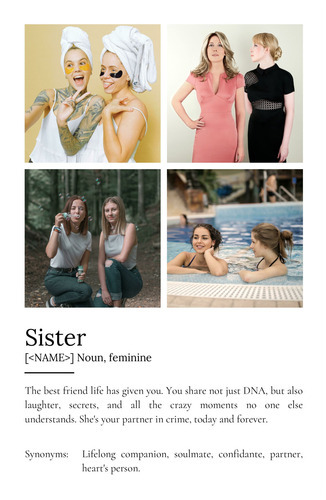 Create Your Personalized Sister Definition Poster – Add Up to 9 Photos